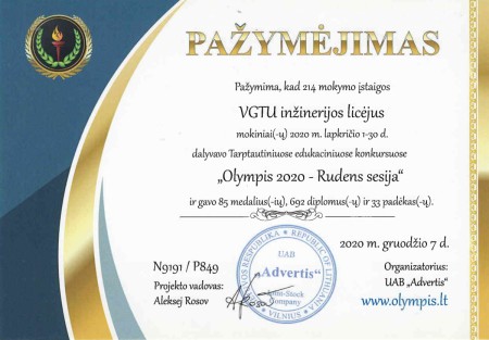 VGTU licėjus Ollympis 2020 ruodens sesija REZULTATAI page-0001